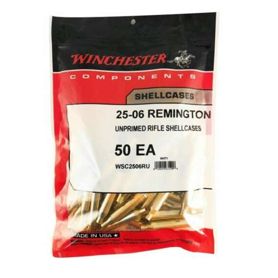 Winchester 25-06 Remington unprimed shell cases, 50 pcs