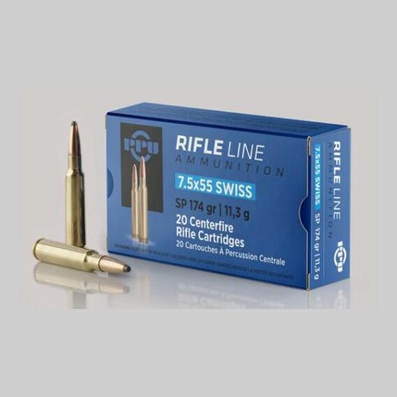 PPU Rifle Ammunition 7.5x55mm Swiss #PP7SS