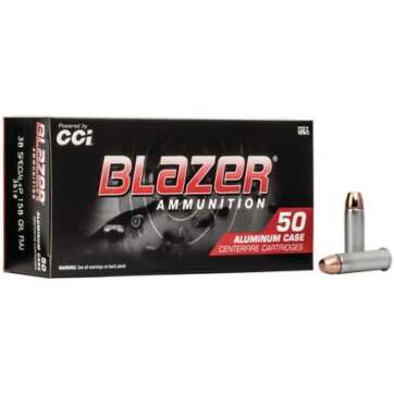 CCI Blazer Aluminum Handgun Ammunition .38 Spl +p 158 gr. FMJ 850 fps 50/ct