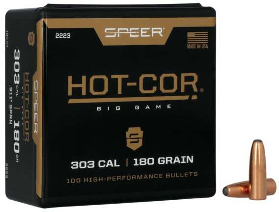 Speer Hot-Cor Rifle Bullets .303 cal .311" 180 gr SPRN