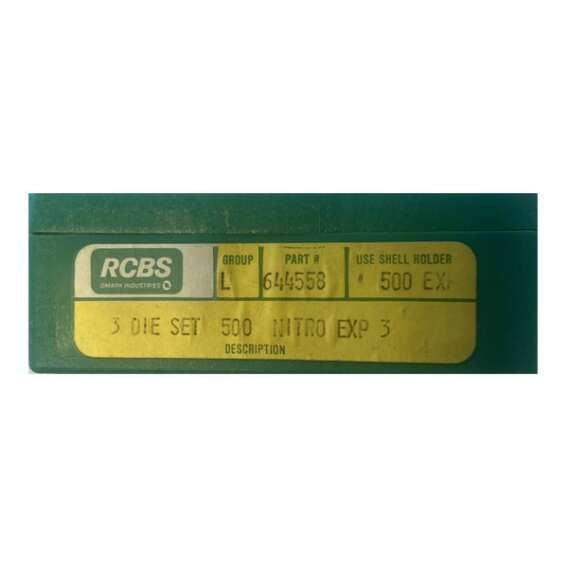 RCBS 500 Nitro box label