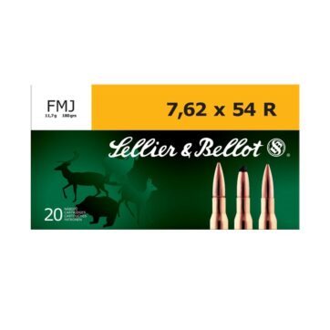 Sellier & Bellot Rifle Ammunition 7.62x54R 180 gr 2580 fps FMJ - 20/box