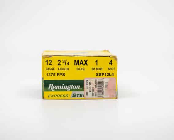 Remington 12 gauge 2.75 inch 1 ounce STEEL 4 SHOT, Max dram EQ